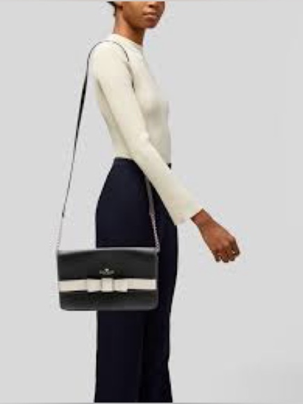 Kate Spade New York black and cream Zanni crossbody purse
